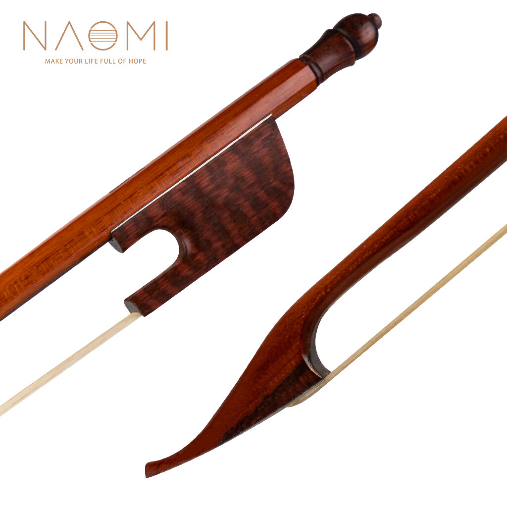 NAOMI Professional Violin/Fiddle Bow 4/4 Snakewood Bow Baroque Style Snakewood Frog White Mongolia Horsehair Well Balanc