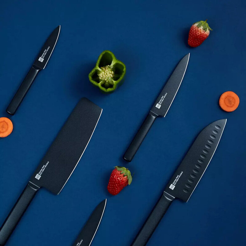 HUOHOU 5 STKS Non-stick Roestvrijstalen Keukenmes Set Koksmes Fruitmes Chopper Slicer Blade van - Co
