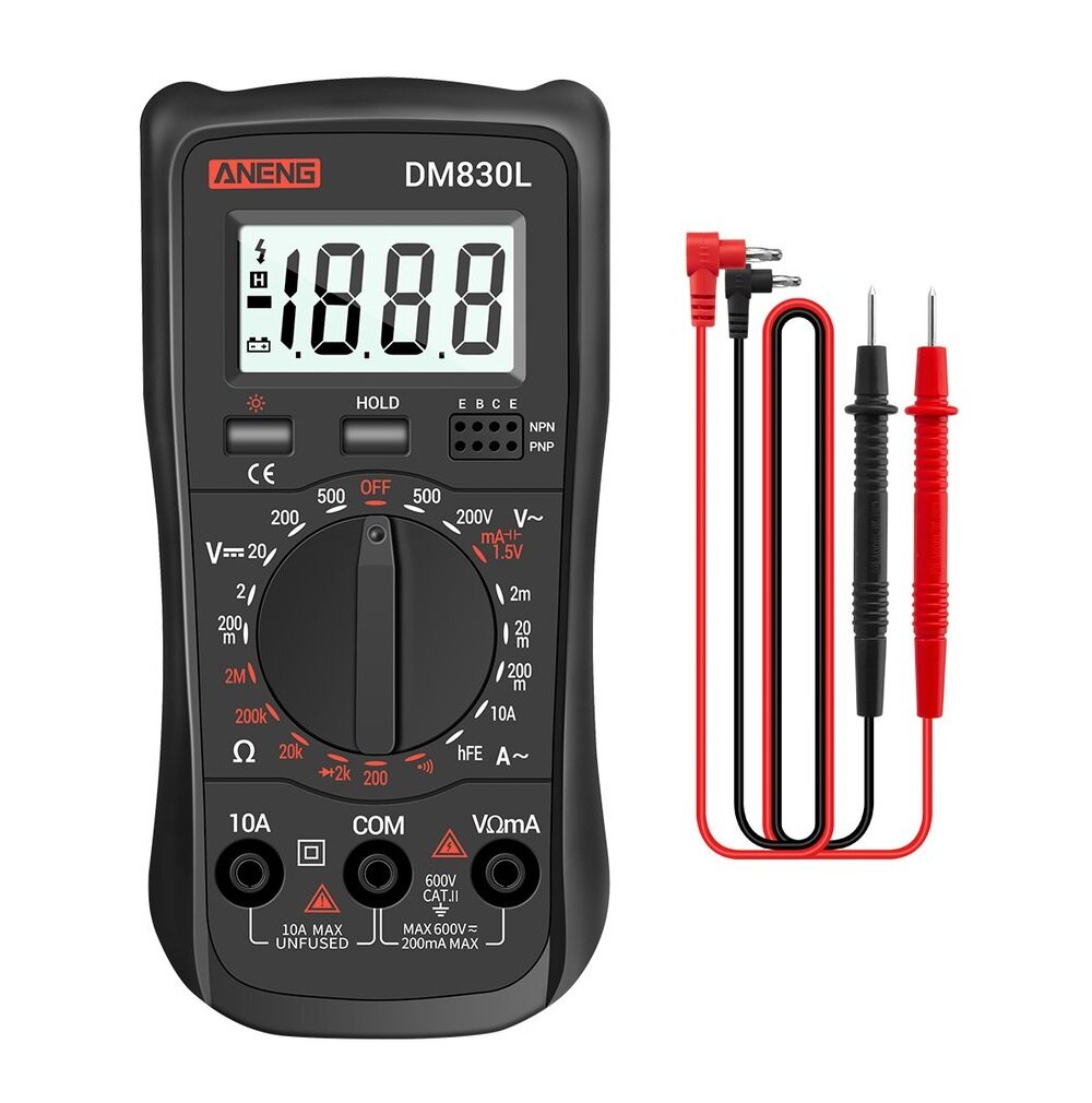 ANENG DM830L Digital Multimeter Meter Testers 1999 Count Electrical Transistor Capacitance DC / AC Multimeter With LCD B