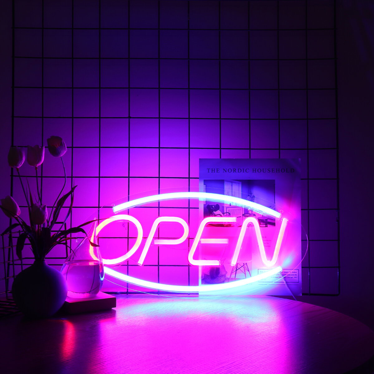 USB Open Neon Sign Light Wall Hanging Store Business Bar Club Wall Decor Commercial Lighting