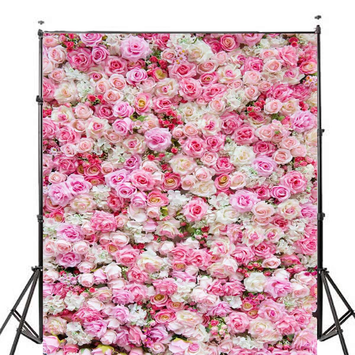 1x1.5m 1.5x2.1m 1.8x2.7m Rose Floral Vinyl Fotografie Achtergrond Bruiloft Verjaardag Decor Foto Ach