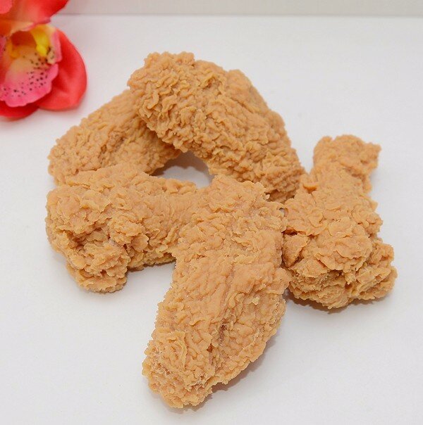 1PCS Artificial Fake Fried Chicken Wing Learning PVC Props Home Shop Decor