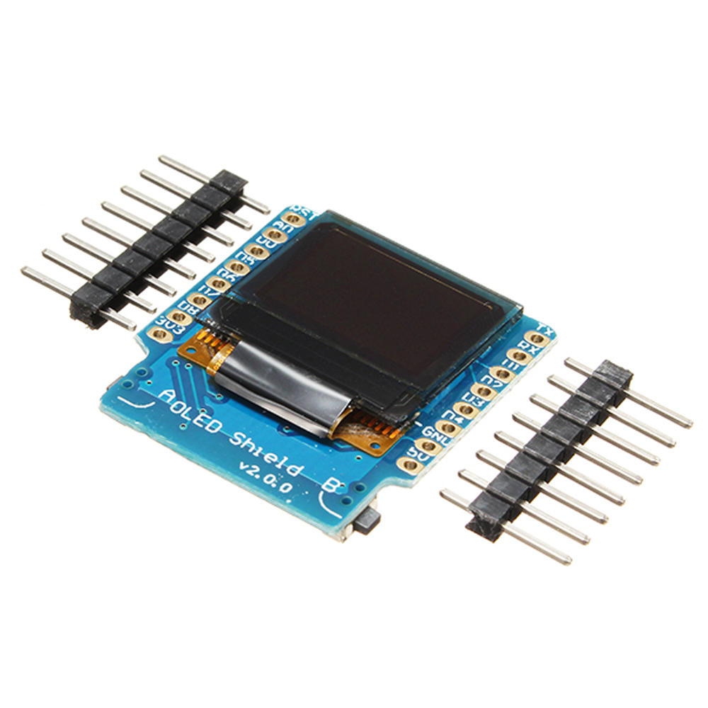 

3Pcs Geekcreit® OLED Shield V2.0.0 For Wemos D1 Mini 0.66" Inch 64X48 IIC I2C Two Button