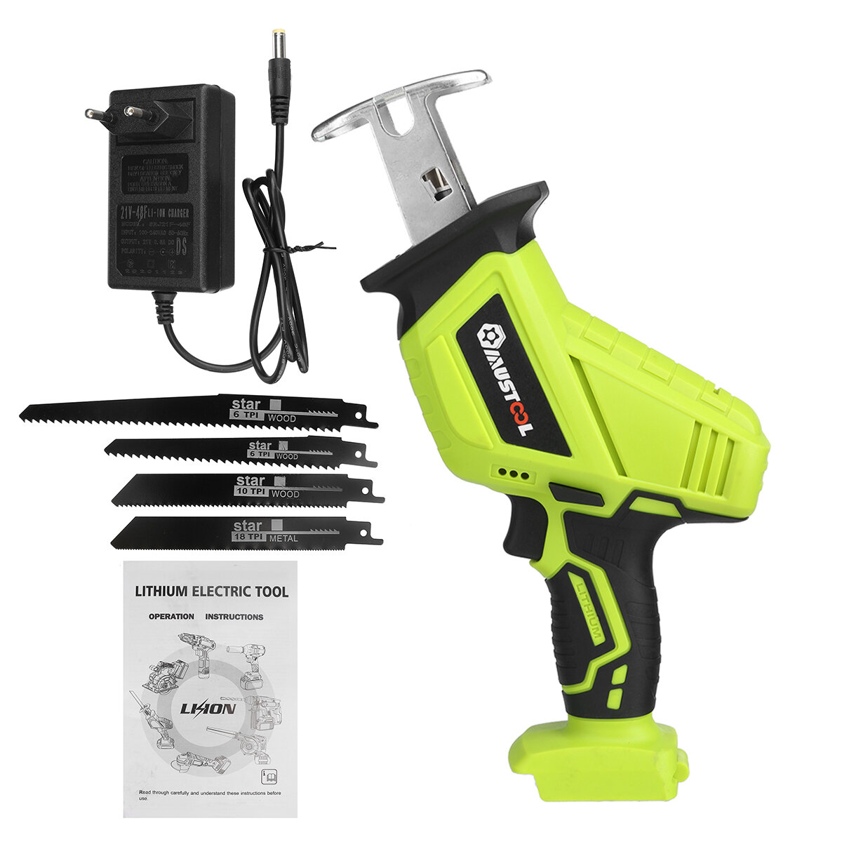 

9000mAh 88VLithium-Ion Electric Saw Cordless Reciprocating Saw Rechargeable with 4 Blades