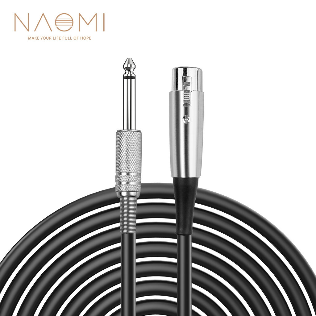 NAOMI 6.35mm 1/4 inch Male TS Jack Naar XLR 3 Pin Plug Audiokabel Mic Adapter Koord Voor Microfoon s