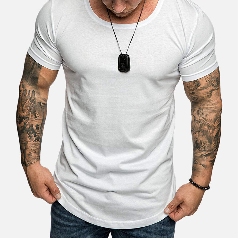 Men solid color v-neck muscle fit t-shirts Sale - Banggood.com