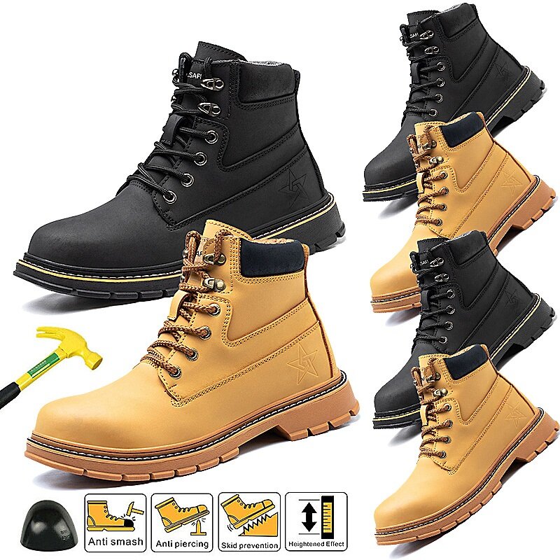 

AtreGo Mens Steel Toe Анти Puncture Work Safety Shoes Combat Ботинки Походы
