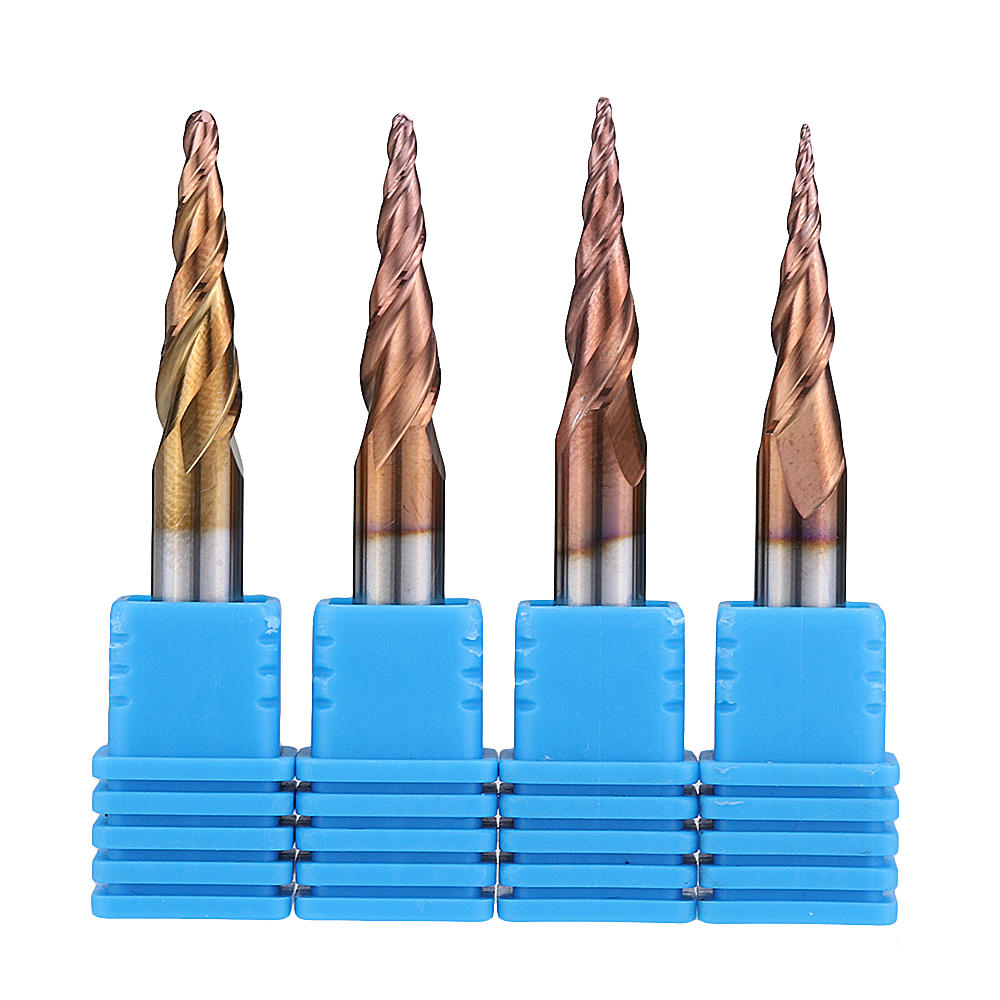 Drillpro R0.25/ R0.5/ R0.75/ R1.0 *20*D6*50 2 Flutes Taper Ball Nose Frees HRC50 Frees
