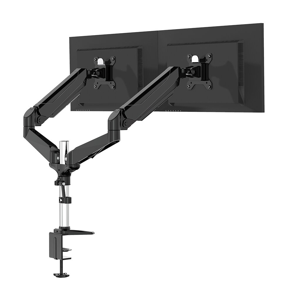 BlitzWolf® BW-MS4 Dual Monitor Stand with Dual Pneumatic Arms 32" Monitor Stand 360° Rotation, -85°~+90°Tilt, 180°Swivel, Adjustable Height and Cable Management