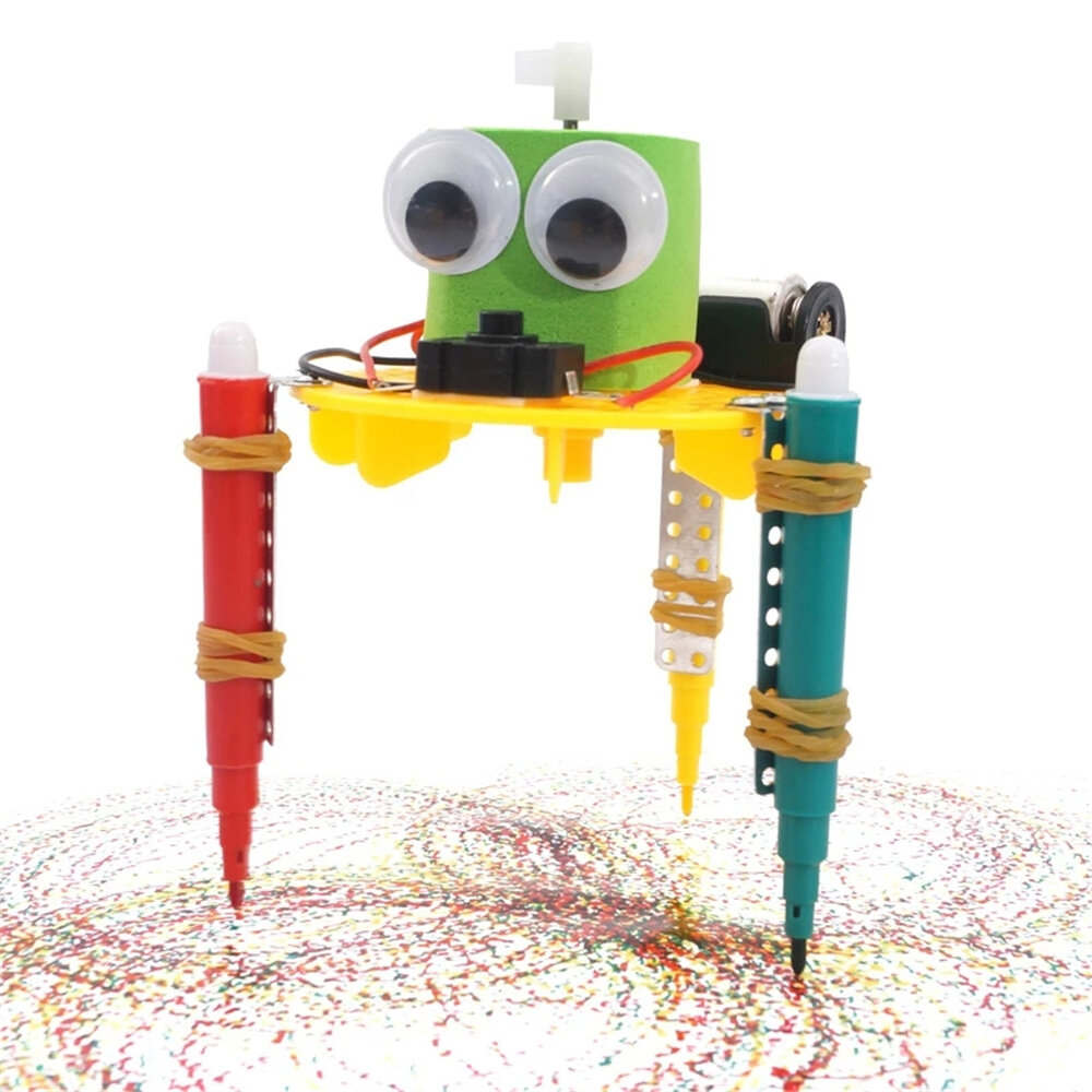 

DIY Electric Graffiti Robot Kids Creative Scientific Gizmo Toys For Children Physics Teaching Experiment Project Educati