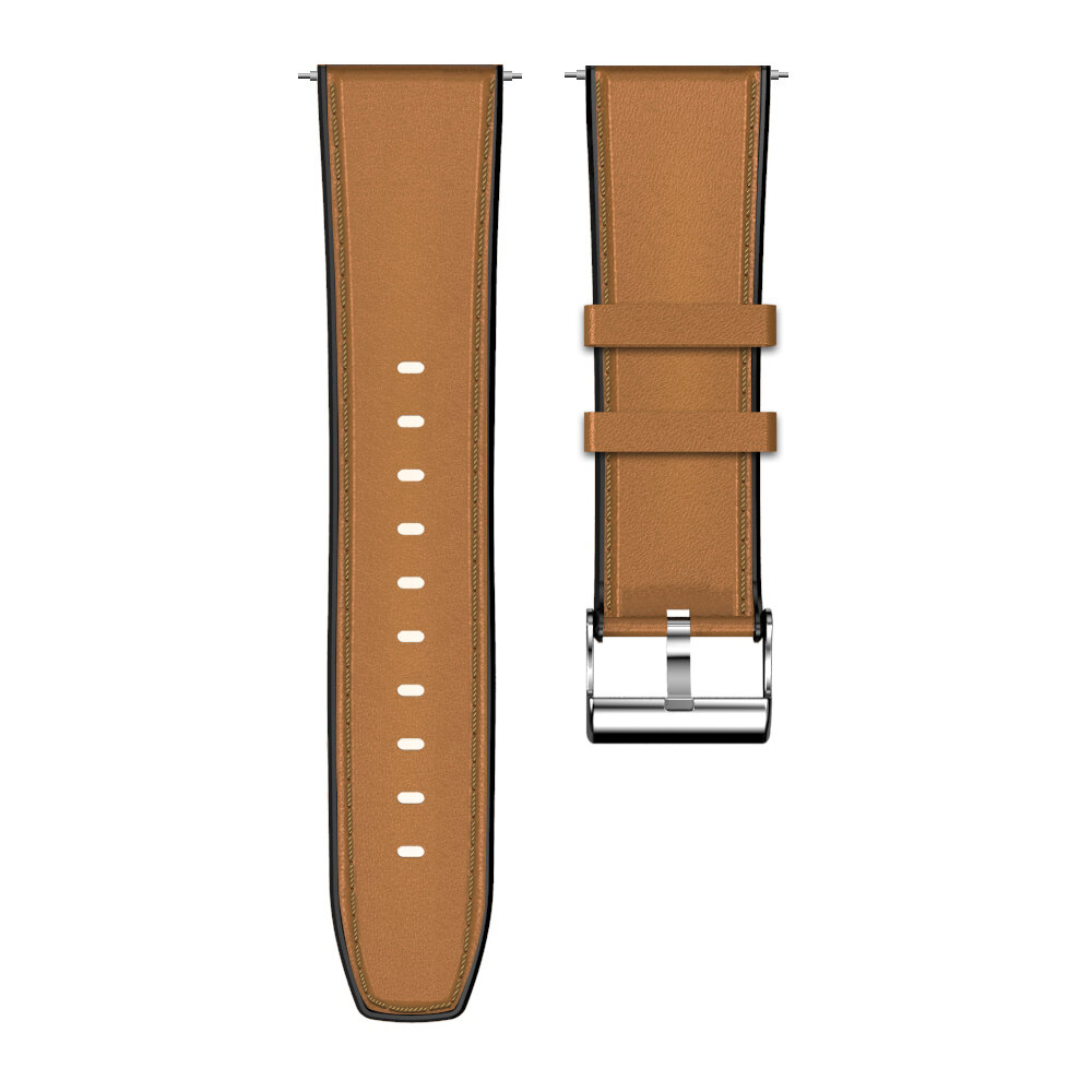 Kospet 24MM Head Layer Cowhide Silicone Watch Band Strap for Smart Watch Kospet Prime Optimus Pro Optimus Hope Brave Lit