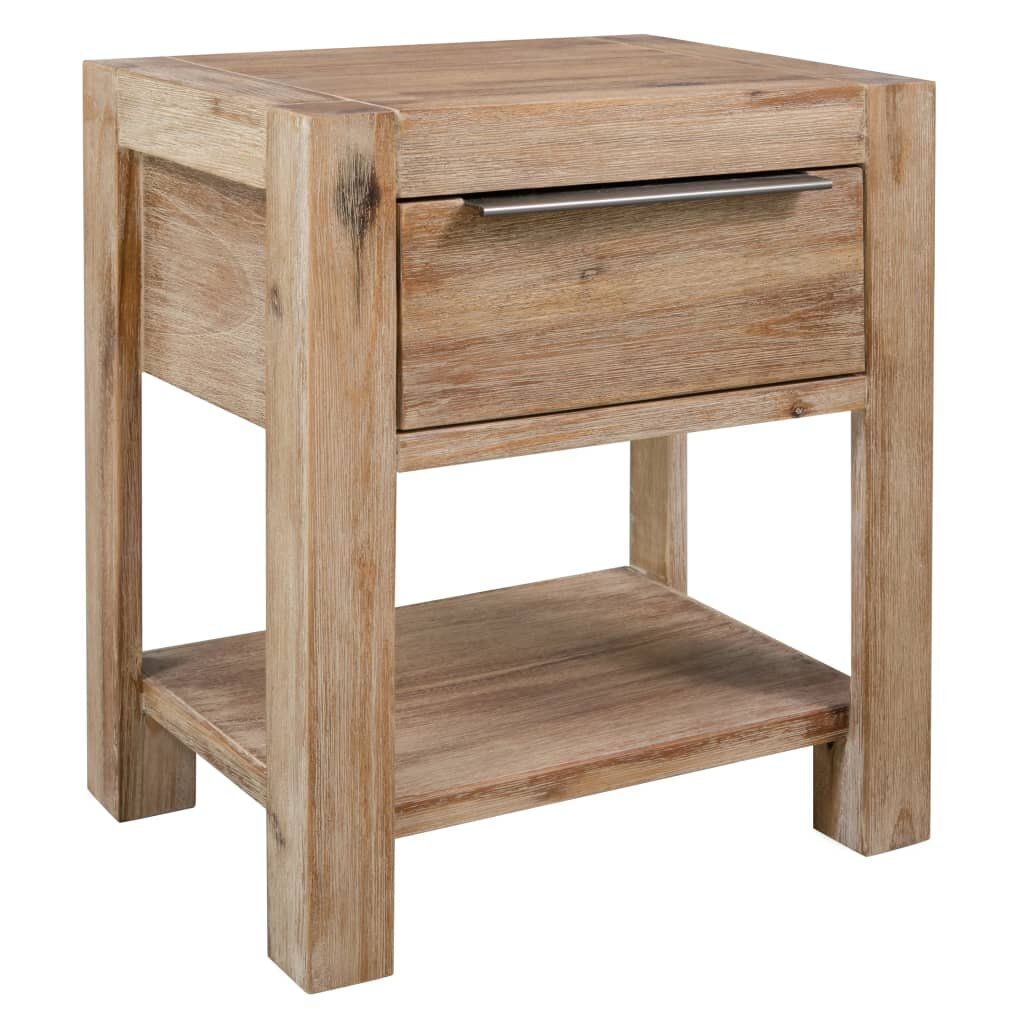 

Nightstand with Drawer 15.7"x11.8"x18.9" Solid Acacia Wood