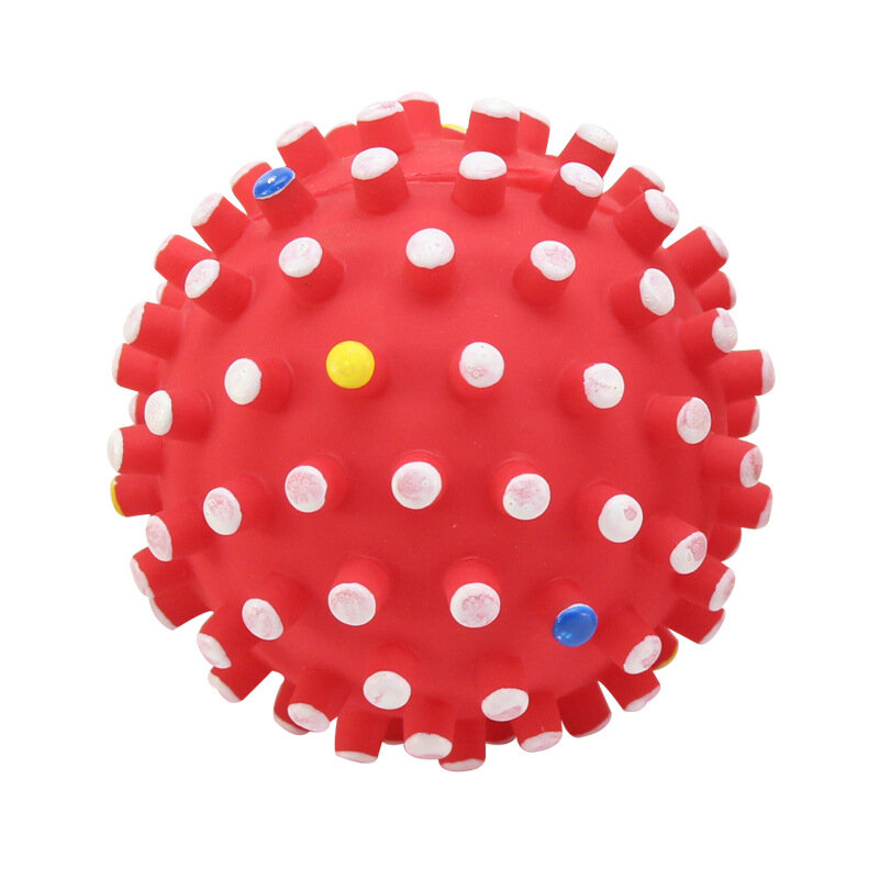 Environmental PVC Pet Toy Ball Random Colors Internal Sound Air Bag Help Grind Teeth Promote Relatio