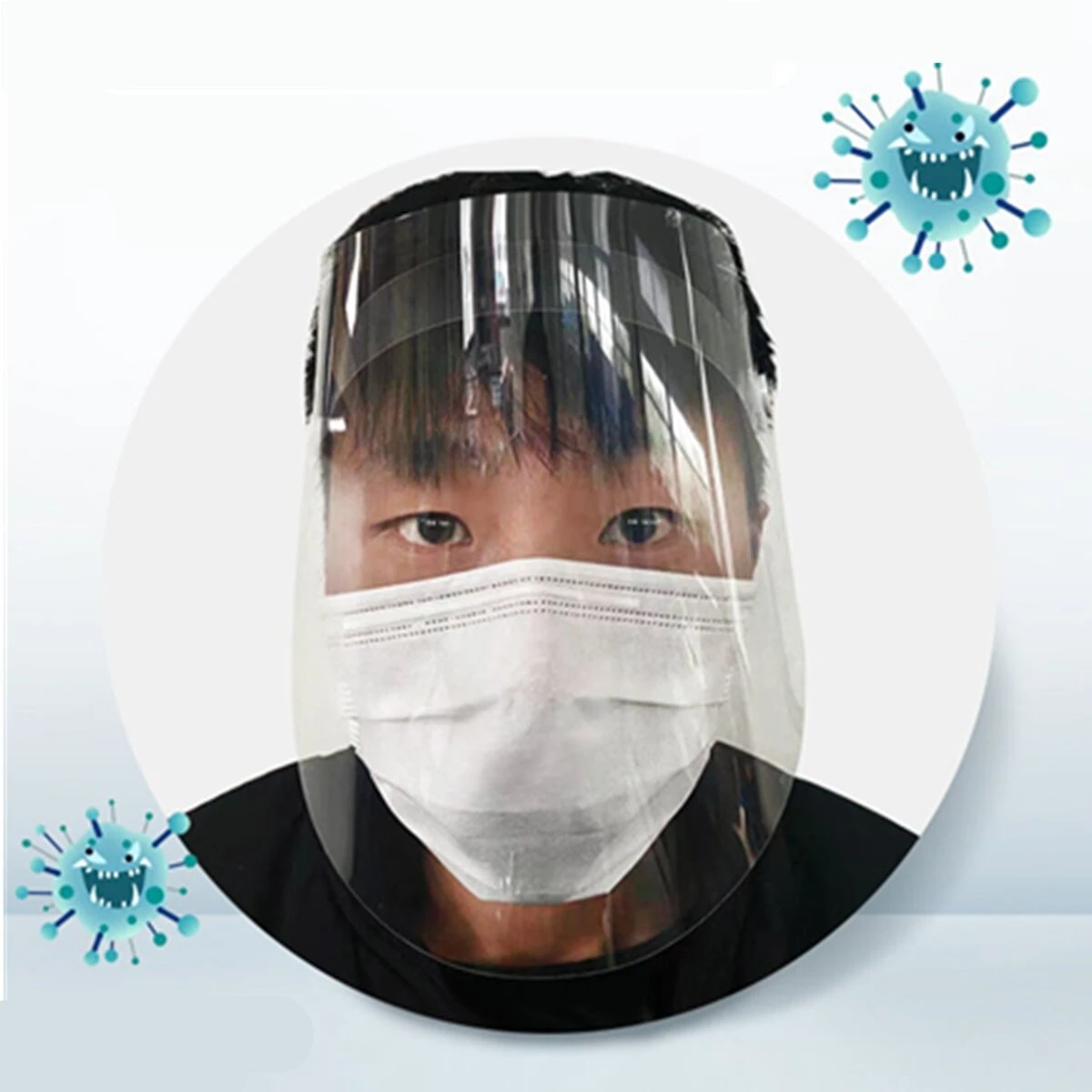 Pvc transparent breathable splash-proof dustproof full face mask disassembleable for all hats fishman hats anti-fog anti-spit face shield