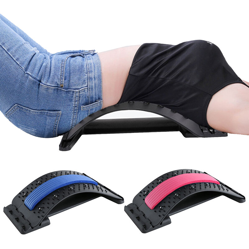 

Height Adjustable Magic Back Stretcher Lumbar Pain Acupuncture Back Massager Posture Relief Spine Corrector Tensioner Or