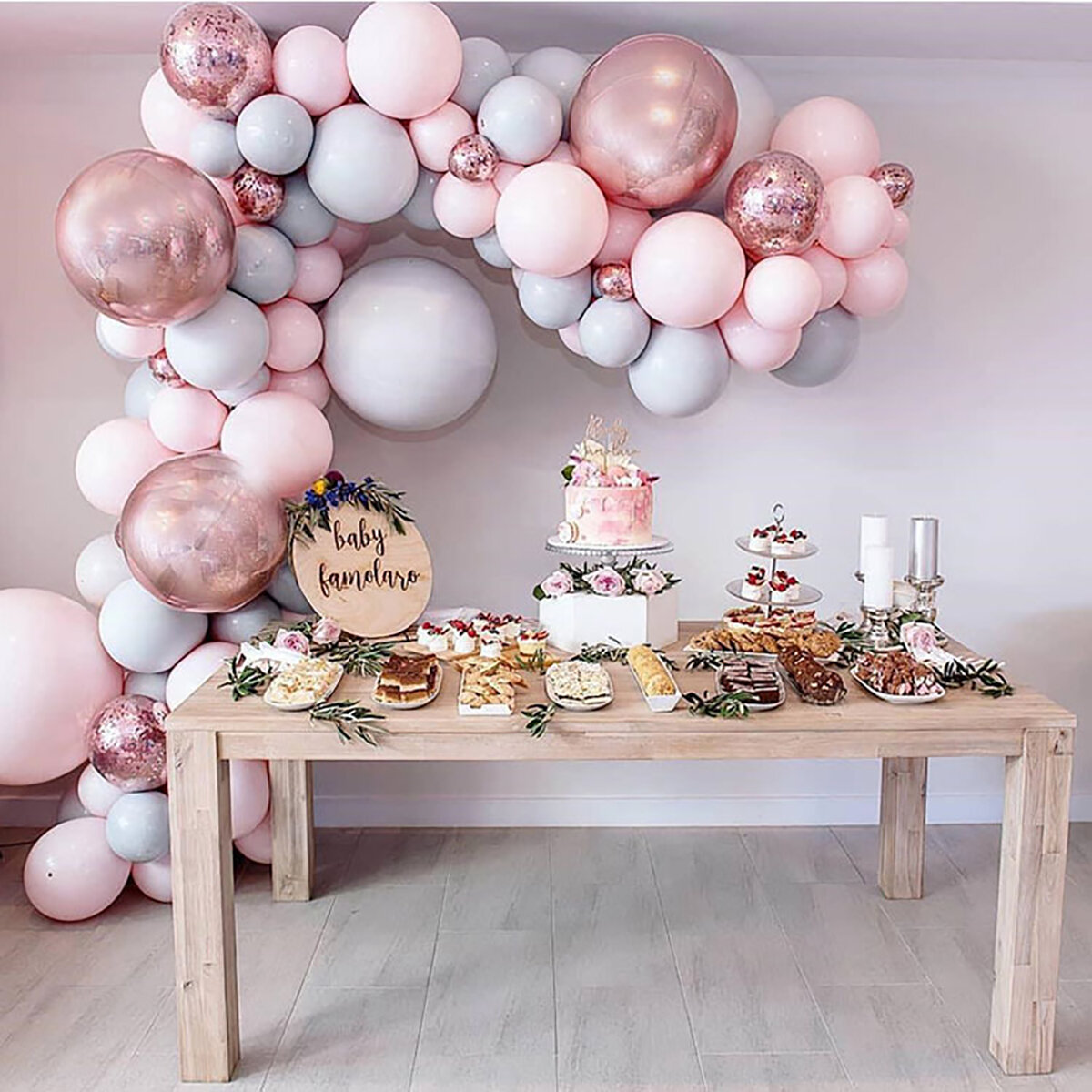 201 Stks/set Roze Ballonnen Boog Kit Tape Party Verjaardag Bruiloft Garland Decor
