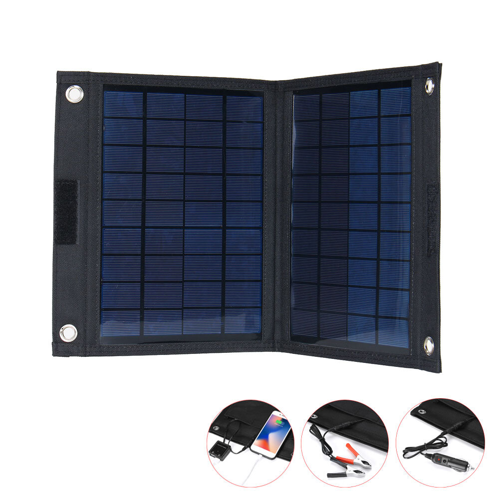 IPRee® 20W 18V لوحة شمسية قابلة للطي شاحن USB بنك الطاقة إمدادات الطاقة للتخييم والسفر