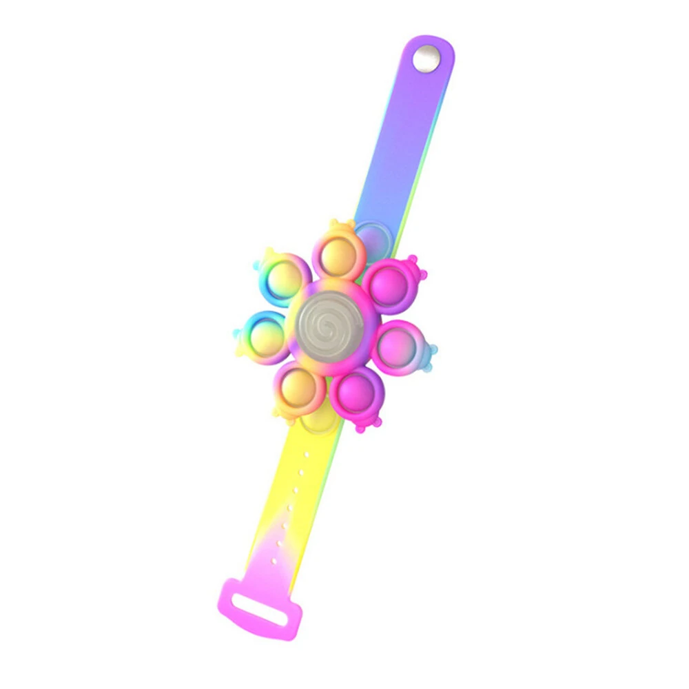 Multicolor luminous rotating bracelet bubble silicone decompression fidget toy for children's gift