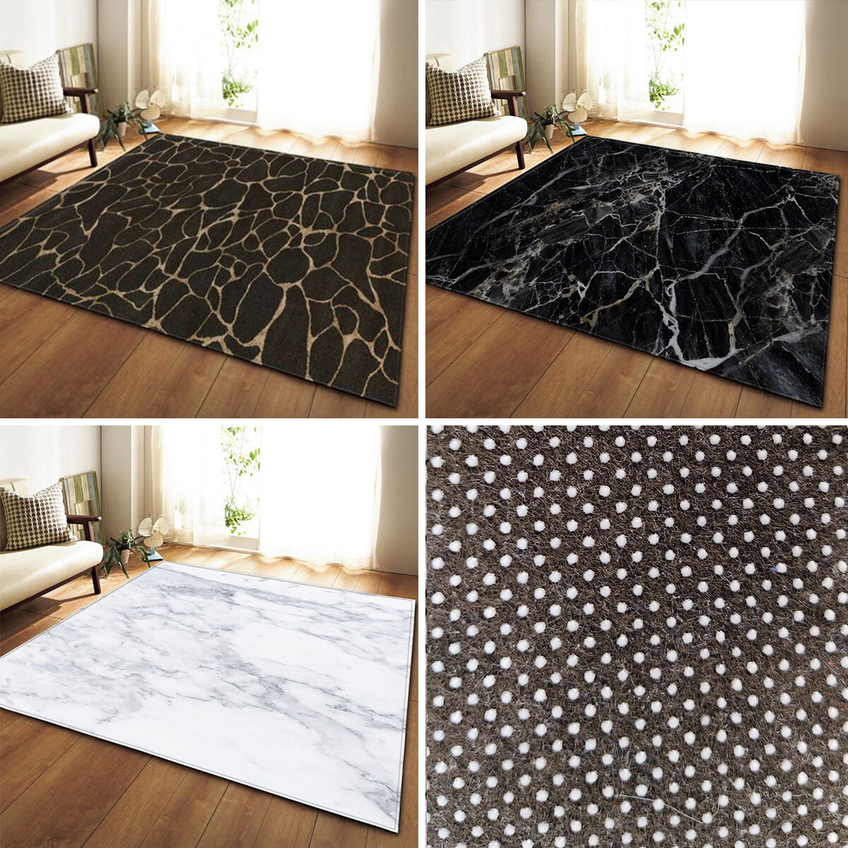 Marble Printed Carpets Non-slip Rugs Breathable Sofa Tatami Durable Floor Mat For Bedroom Living Roo