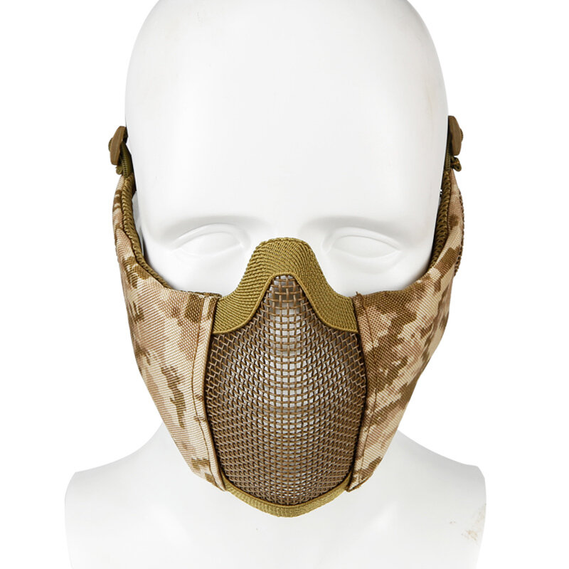 ZANLURE Outdoor CS Game Staaldraad Gezichtsmasker Ademende bescherming Halfmasker Outdoor Hunting Tactical Equipment