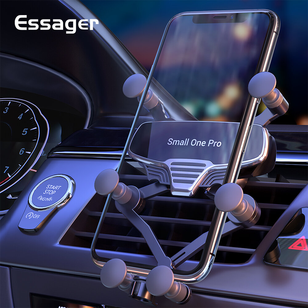 

Essager Gravity Car Phone Holder + Data Cable Universal Air Vent Mount Car Holder Clip Mobile Phone Holder Stand in Car