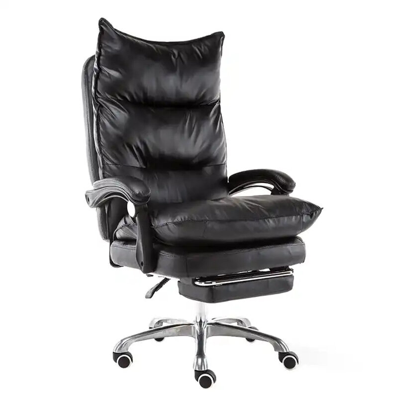 Στα 163.19€ από αποθήκη Τσεχίας | BK NC03 Double Layer Ergonomic Office Chair Swivel Reclining Soft PU Leather Thickened Foam Padded Conference Chairs with Retractable Footrest + Linked Armrest