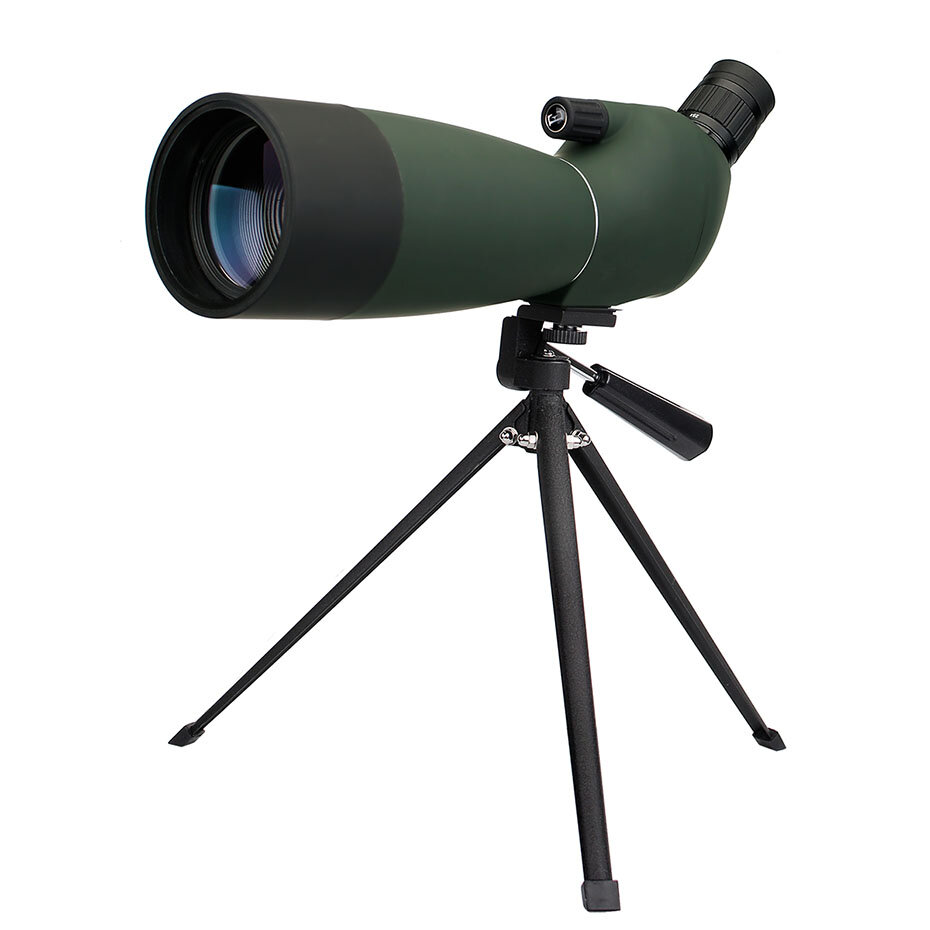 Telescopio de zoom SVBONY SV28 25-75x70mm, monocular de caza impermeable con lente MC de prisma BK7 antivaho y trípode.