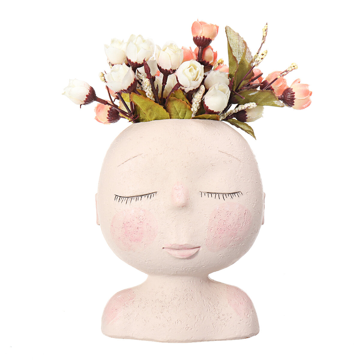 Nordic Doll Shaped Flower Pot Sculpture Flower Pot Art Vase Home Decor Succulents Head Shaped Vase O