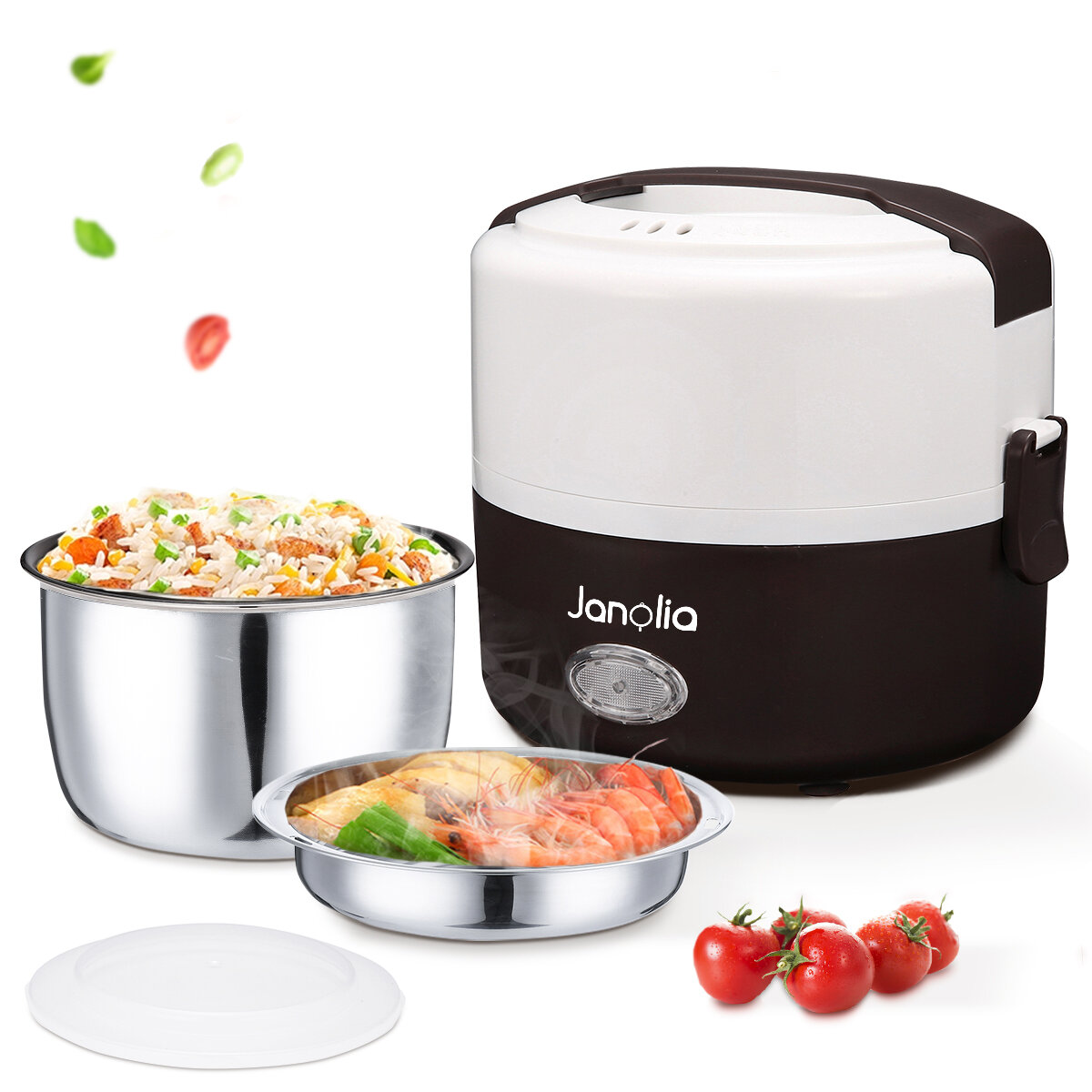 

Janolia 1.3L 200W Portable Electric Lunch Box Food Warmer with Removable Stainless Steel Container Electric Heating Bent