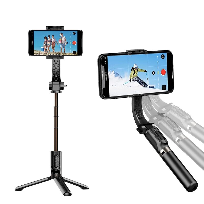 

Bakeey H202 Foldable Handheld Selfie Stick Gimbal Stabilizer bluetooth 360 Auto Rotation with Fill Light for Smartphone