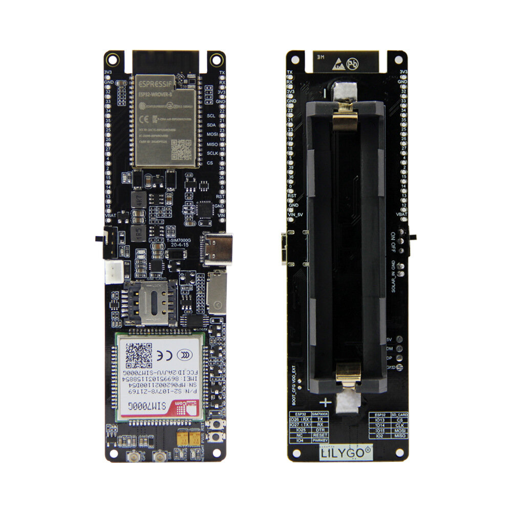 

LILYGO® TTGO CH9102F T-SIM7000G 16MB ESP32 Wireless Communication Module Small Card Development Board