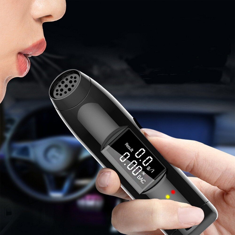 Non-contact Digital Alcohol Breath Tester LCD Screen Gas Analyzer Meter Car Alcohol Tester USB Charg