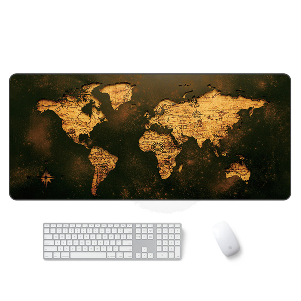 

World Map Mouse Pad with Edge Locking Laptop Gaming Mice Large Gamer Keyboard PC Desk Mat Waterproof Tablet Mat Office S