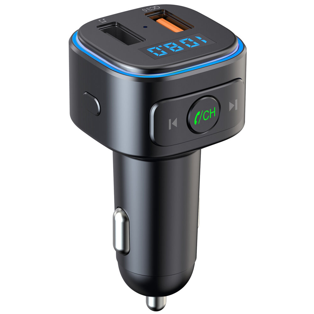 

Bakeey bluetooth V5.0 FM Transmitter Dual USB QC3.0 Car Charger bluetooth Audio Adapter MP3 Player Hands-free Call For i
