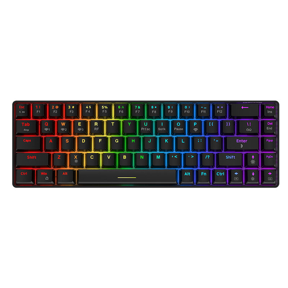 Ajazz?K685T Mechanical Keyboard 68 Keys Translucent ABS Keycaps Macro Programming Hot Swappable Blue