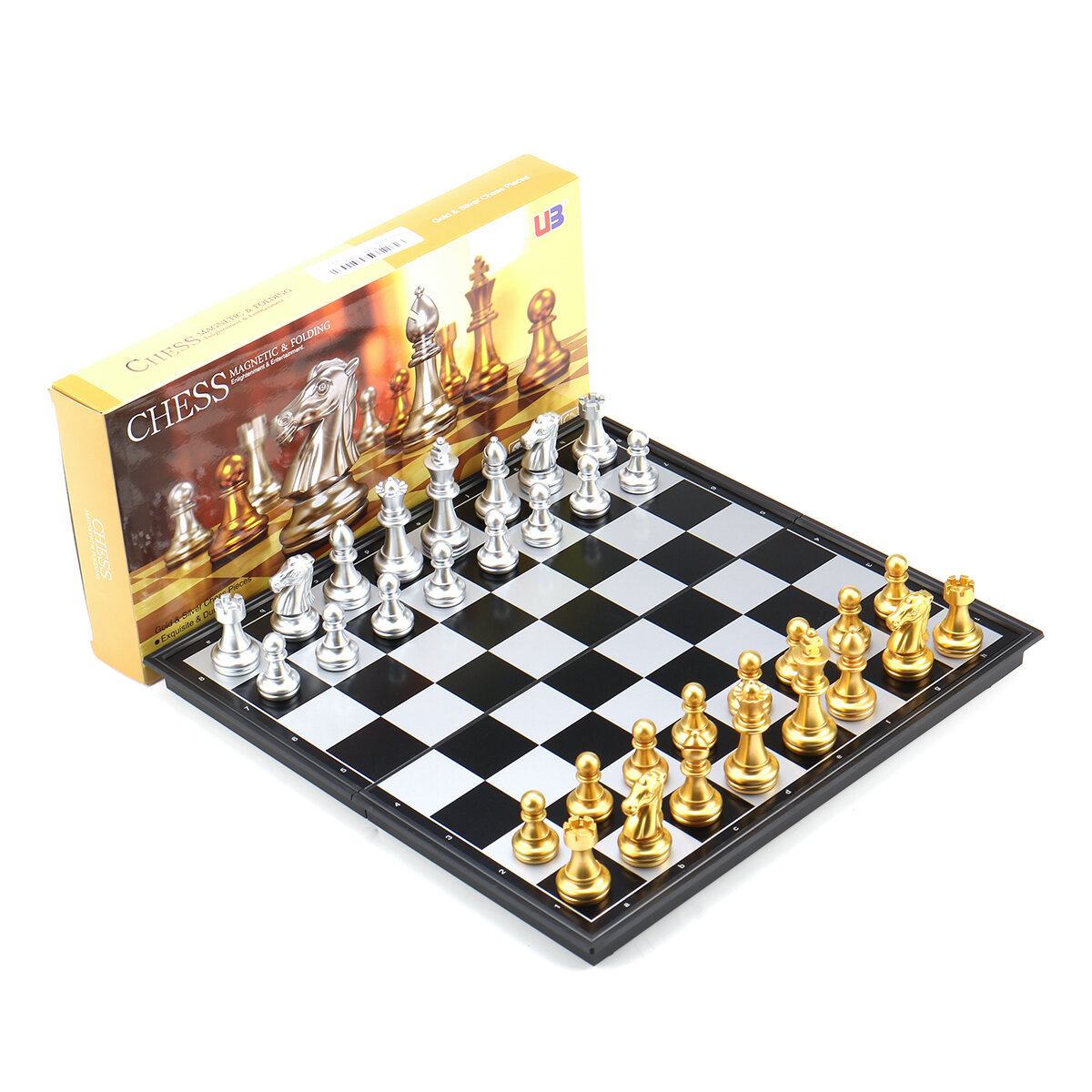 Magnetische schaakbordset 32 * 32 * 2 cm Opvouwbaar puzzelspel Speelgoed Vroeg leren Onderwijs Speel