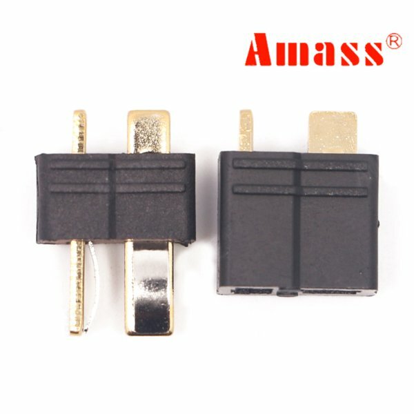 Amass AM-1015B Anti-Slip Black T Plug Connector Male & Female 1 Pair