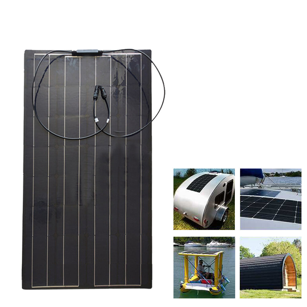100W 18V TPT Solar Panel High Efficiency Solar Charger DIY Connector Battery Charger Outdoor Camping Travel
