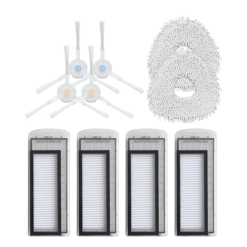 

10pcs Replacements for NARWAL Vacuum Cleaner Parts Accessories Side Brushes*4 HEPA Filters*4 Mop Colthes*2 [Non-Original