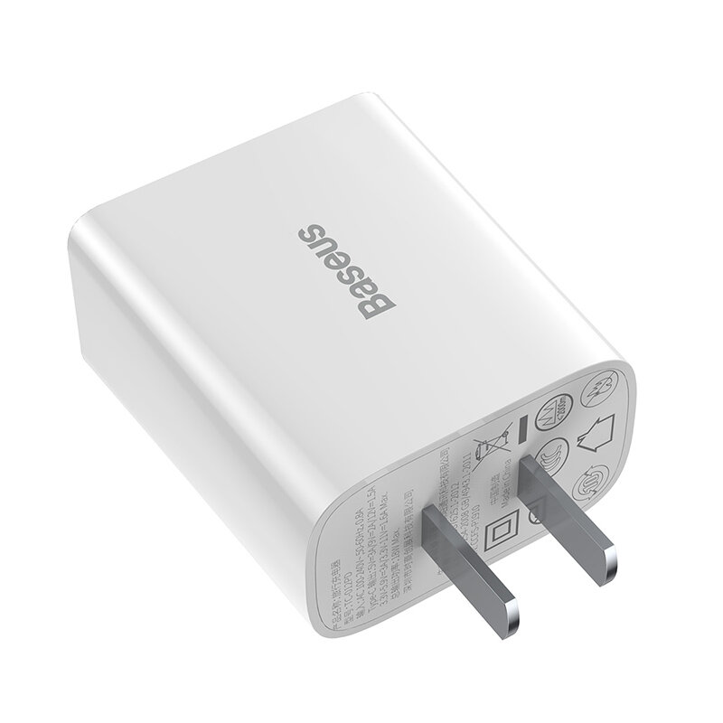Baseus 20W PD Super Mini USB-C US Plug Fast Charging Charger for iPhone 12 Pro Max for iPad for Samsung Galaxy S21 ultra Huawei Mate40 OnePlus 8 Pro
