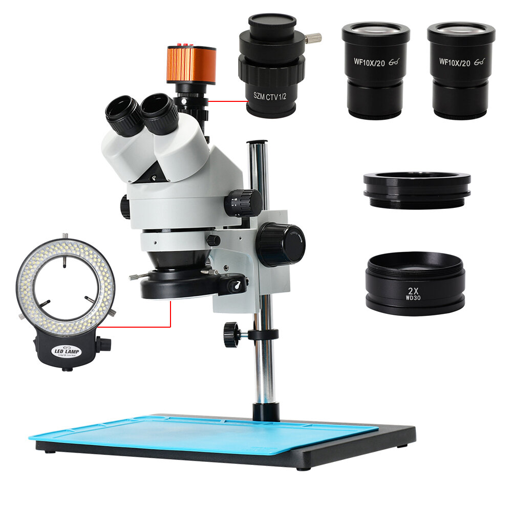 

HAYEAR 24MP HDMI Digital USB Microscope Camera 7X-90X Simul-Focal Trinocular Stereo Microscope Soldering PCB Jewelry Rep