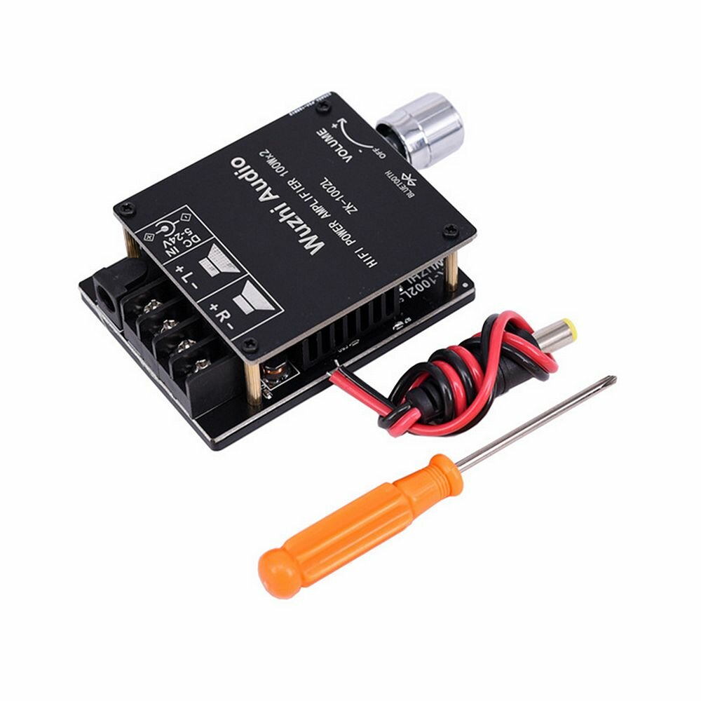 1002L MINI 2x100W TPA3116 bluetooth 50 Digital Power Amplifier Board with Switch and Adjustable Volume with Shell