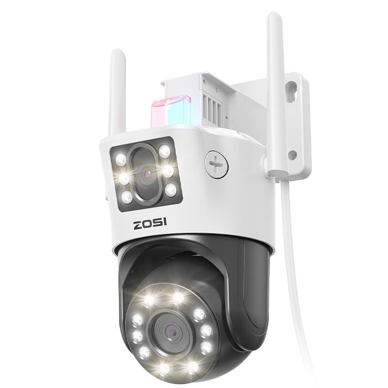 

ZOSI C298 4MP+4MP Dual Lens WiFi PTZ Camera Outdoors Motion Tracking Human Detection Two-way Audio Wide Angle 8X Zoom Te