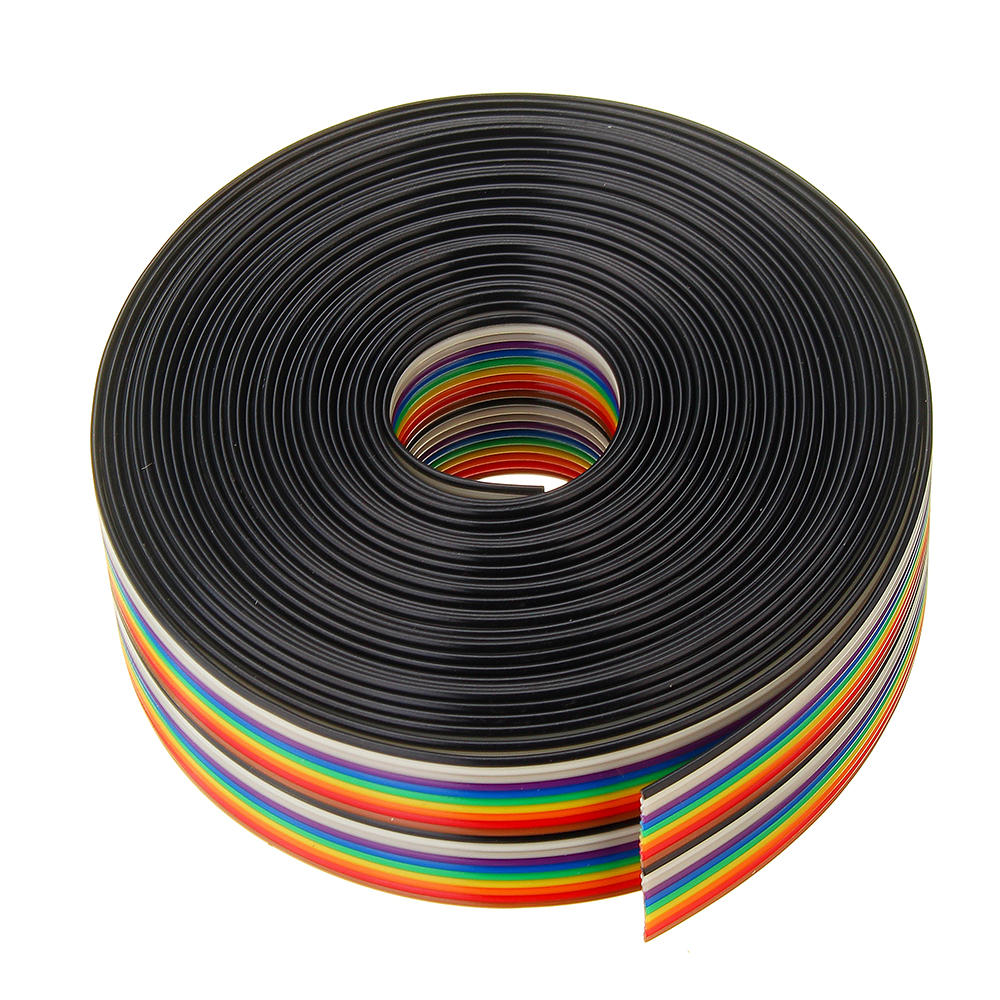 

5pcs 5M 1.27mm Pitch Ribbon Cable 20P Flat Color Rainbow Ribbon Cable Wire Rainbow Cable