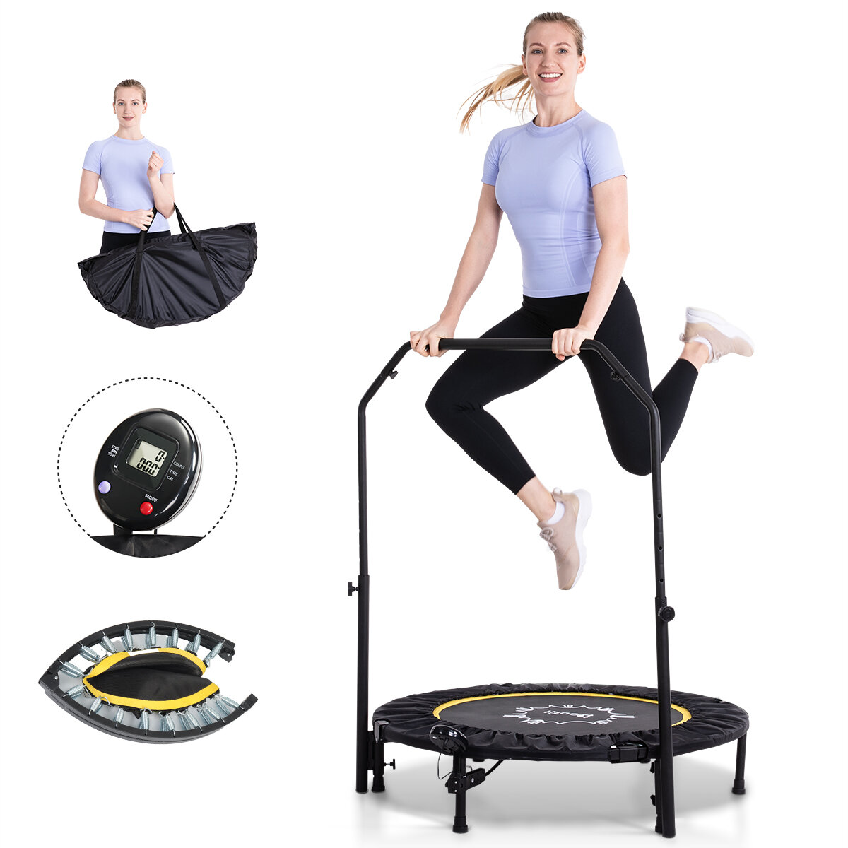 best price,doufit,tr,03,foldable,trampoline,40inch,eu,coupon,price,discount