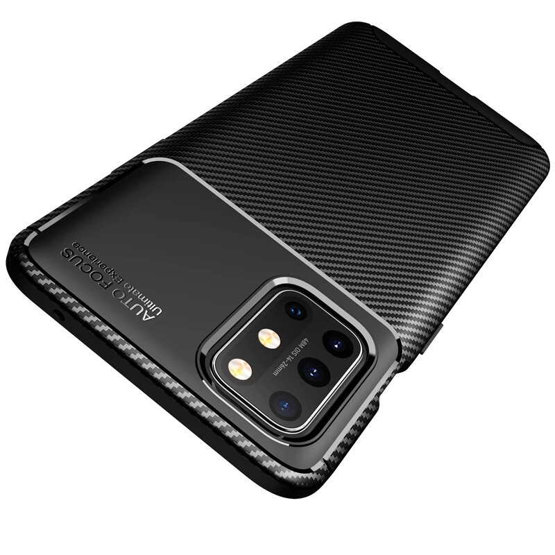 Bakeey voor OnePlus 8T Case Luxe koolstofvezel patroon schokbestendige siliconen beschermhoes