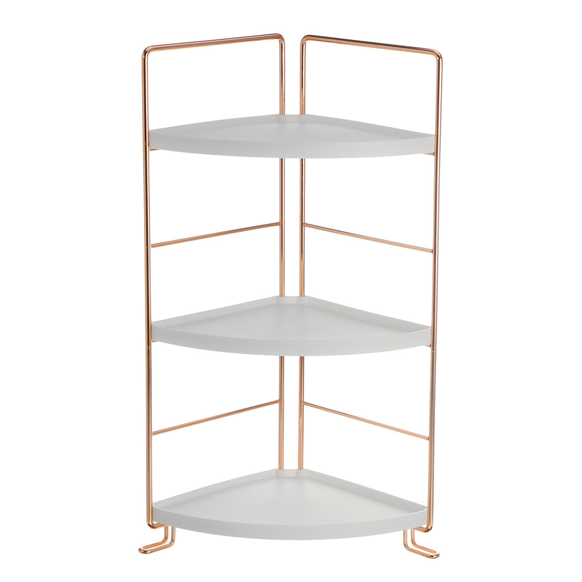 Three Layer Storage Rack Chrome Plated Copper Shelf Detachable Storage Shed Organizer for Bathroom