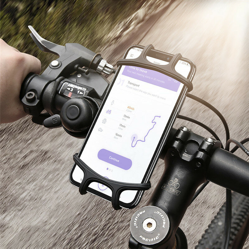 Floveme Elastic Wear-resistant Silicone Bike Bicycle Handlebar Holder Mount for iPhone Mobile Phone