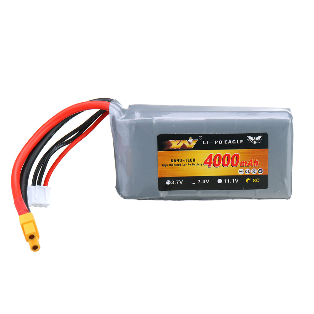 

XW Power 7.4V 4000mAh 8C 2S LiPo Battery XT30 Plug for TX16S/TX18S Transmitter