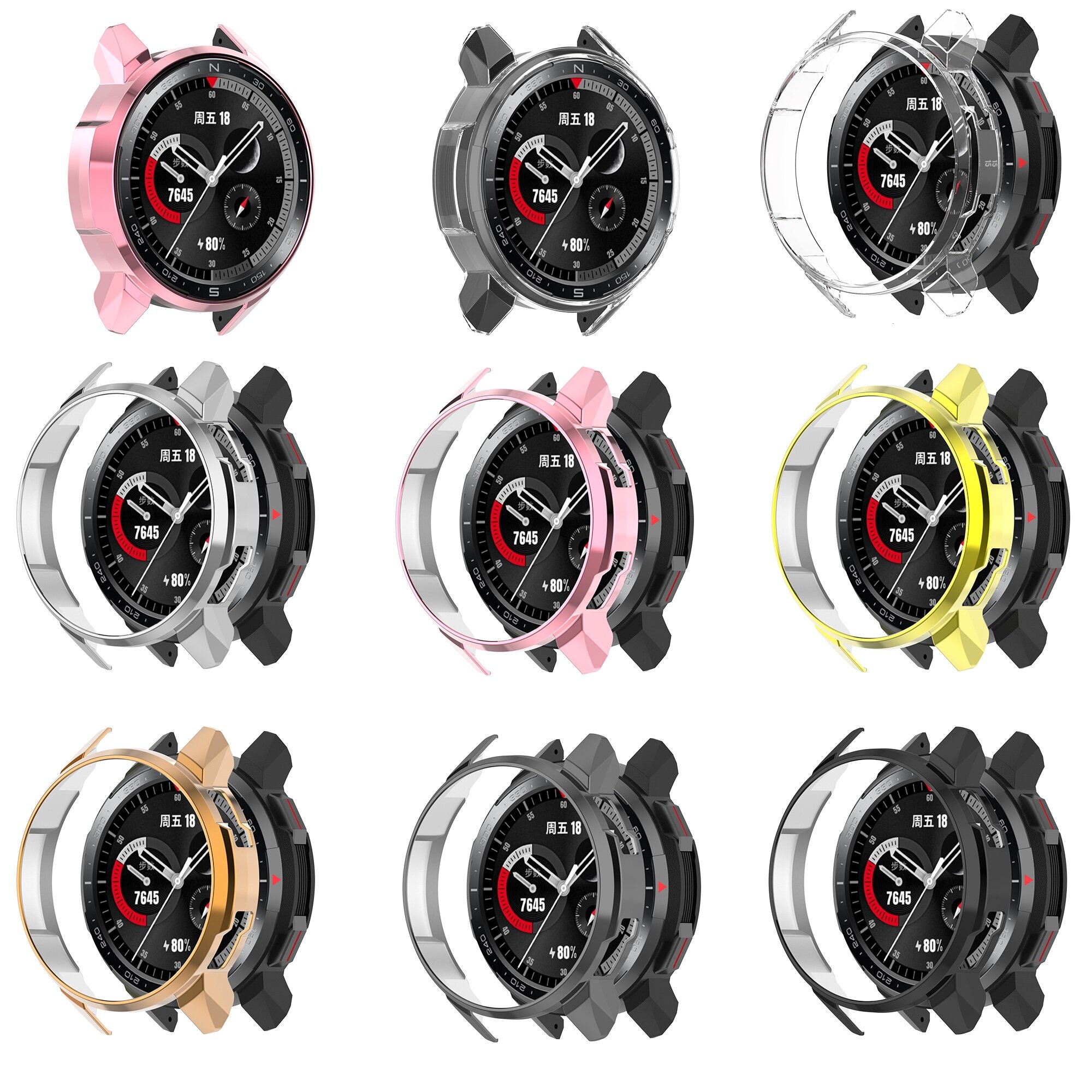 Galvaniseren All-inclusive beschermhoes TPU horlogekast Horlogekast voor Huawei Honor horloge GS Pro